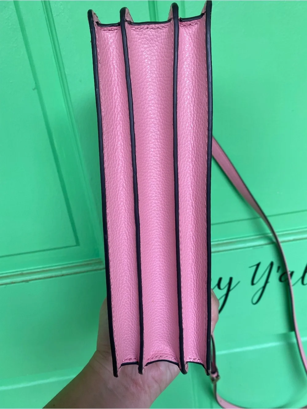 kate spade pink and white leather crossbody bag